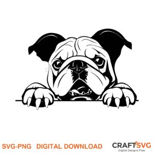 Bulldog SVG PNG - Bulldog peeking dog design for Cricut and Silhouette, instant digital download