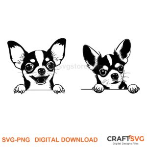 Chihuahua SVG PNG - Chihuahua peeking dog design for Cricut and Silhouette, instant digital download