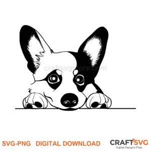 Corgi SVG PNG - Corgi peeking dog design for Cricut and Silhouette, instant digital download