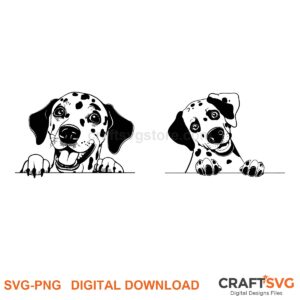 Peeking Dalmatian SVG PNG - Dalmatian dog design for Cricut and Silhouette