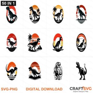 dinosaur SVG | dinosaur PNG | dinosaur SVG Bundle | Digital Download Designs for Cricut and Silhouette | Commercial Use