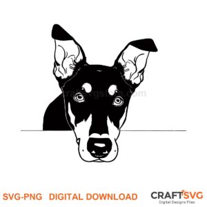 Doberman SVG PNG - Doberman peeking dog design for Cricut and Silhouette, instant digital download