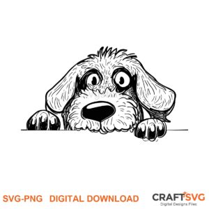 Doodle Dog SVG PNG - Doodle Dog peeking dog design for Cricut and Silhouette, instant digital download