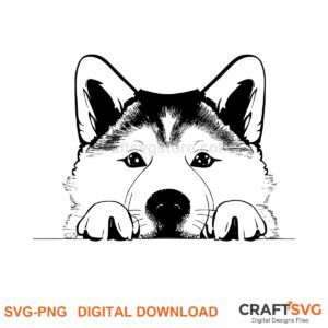 Akita SVG PNG - Akita peeking dog design for Cricut and Silhouette, instant digital download