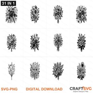 floralbouquet SVG | floralbouquet PNG | floralbouquet SVG Bundle | Digital Download Designs for Cricut and Silhouette | Commercial Use