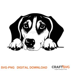 Foxhound SVG PNG - Foxhound peeking dog design for Cricut and Silhouette, instant digital download