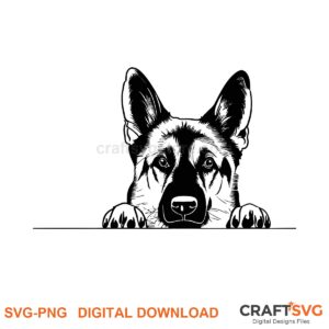 Peeking German Shepherd SVG PNG - German Shepherd dog design for Cricut and Silhouette