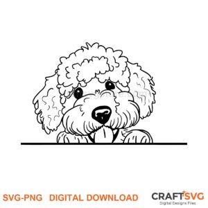 Golden Doodle SVG PNG - Golden Doodle peeking dog design for Cricut and Silhouette, instant digital download
