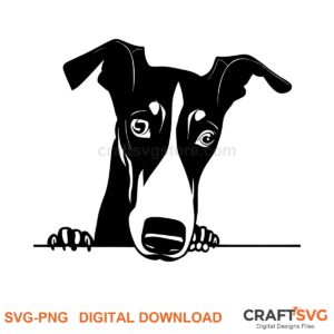 Greyhound SVG PNG - Greyhound peeking dog design for Cricut and Silhouette, instant digital download