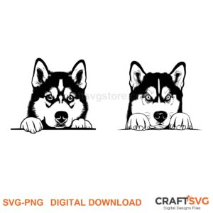 Husky SVG PNG - Husky peeking dog design for Cricut and Silhouette, instant digital download
