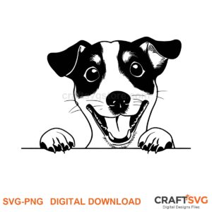 Jack Russell Terrier SVG PNG - Jack Russell Terrier peeking dog design for Cricut and Silhouette, instant digital download