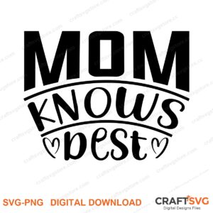 Mom Knows Best SVG PNG saying design for shirts, Cricut and Silhouette