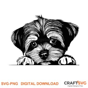 Morkie SVG PNG - Morkie peeking dog design for Cricut and Silhouette, instant digital download