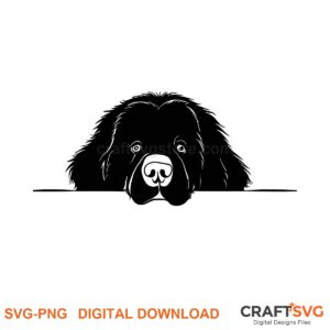 Newfoundland SVG PNG - Newfoundland peeking dog design for Cricut and Silhouette, instant digital download
