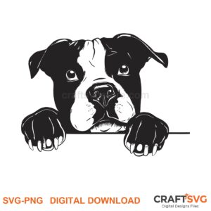 Pitbull SVG PNG - Pitbull peeking dog design for Cricut and Silhouette, instant digital download