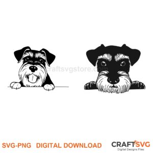 Schnauzer SVG PNG - Schnauzer peeking dog design for Cricut and Silhouette, instant digital download
