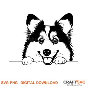 Shetland Sheepdog SVG PNG - Shetland Sheepdog peeking dog design for Cricut and Silhouette, instant digital download