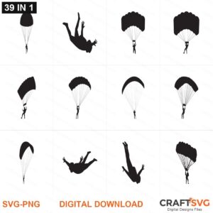 skydiving SVG | skydiving PNG | skydiving SVG Bundle | Digital Download Designs for Cricut and Silhouette | Commercial Use
