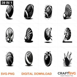 sport ball SVG | sport ball PNG | sport ball SVG Bundle | Digital Download Designs for Cricut and Silhouette | Commercial Use